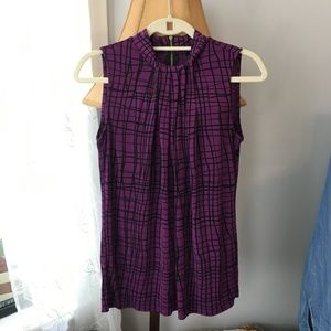 Patterned High-Neck Blouse